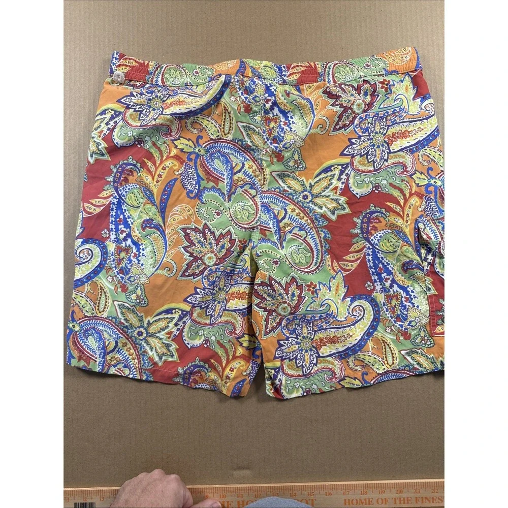 Vintage Polo Ralph Lauren Swim Trunks Shorts Mens Size M Floral Paisley Lined